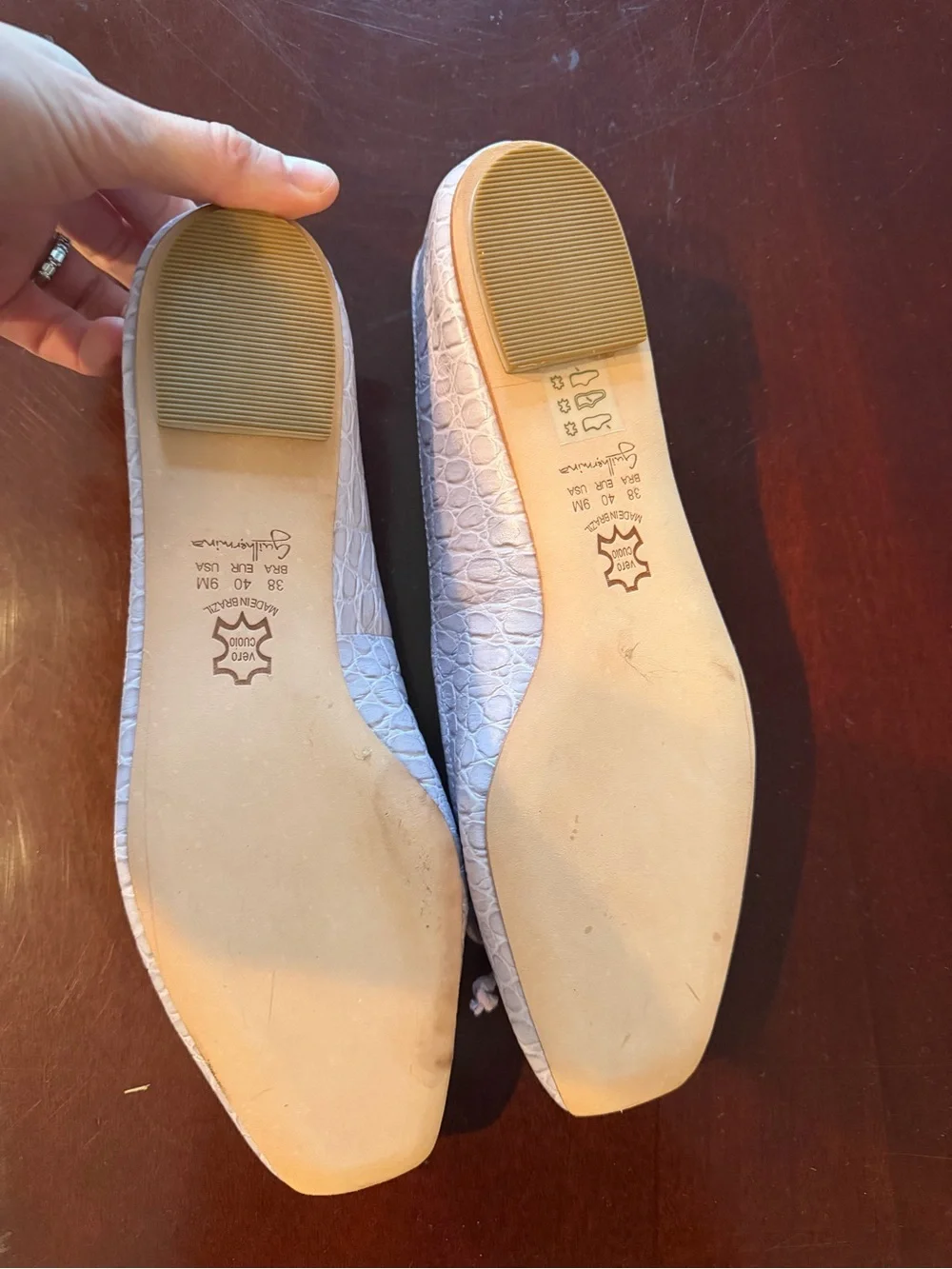 Guilhermina square toe leather ballet flats